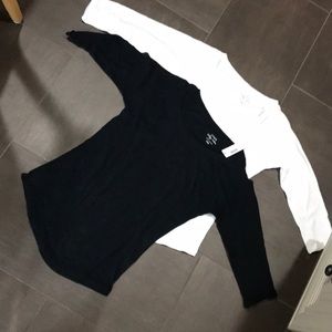 J crew black and white tops